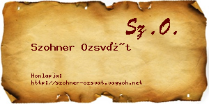 Szohner Ozsvát névjegykártya